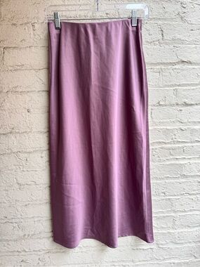Satin Midi Skirt in Purple - Women